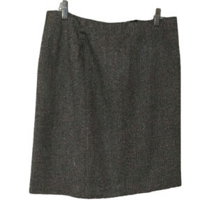 Liz Claiborne Villager Petite Black Chevron Mid Length Back Zip Pencil Skirt